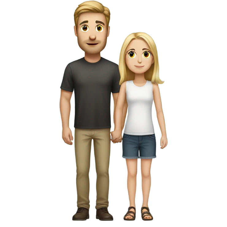 White Tall guy and short girl emoji