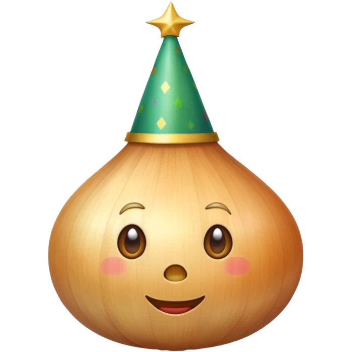 onion wearing party hat emoji