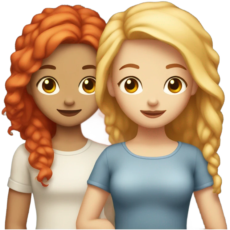 Red head and blonde girl best friends holding hands both have light skin  emoji