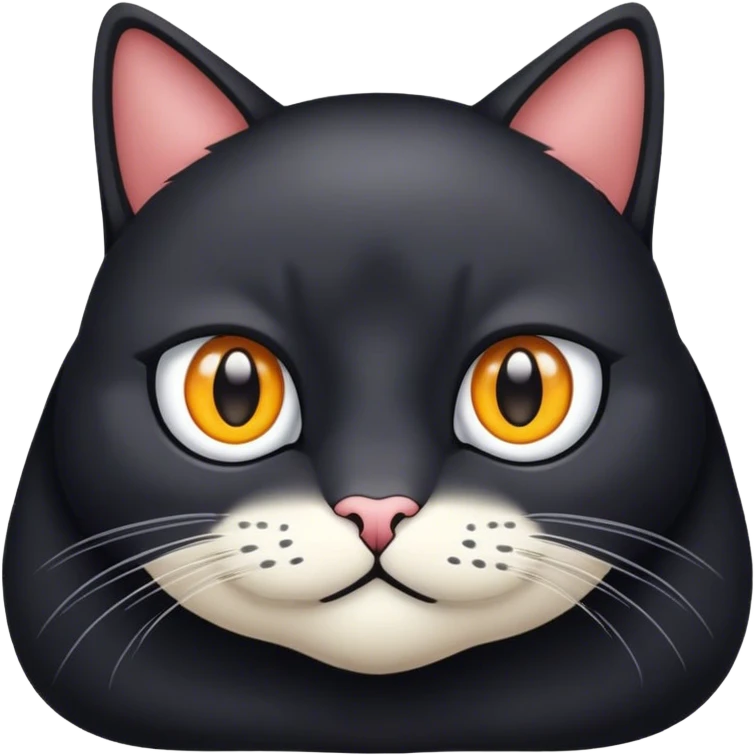 Genera un gato negro asombrado emoji
