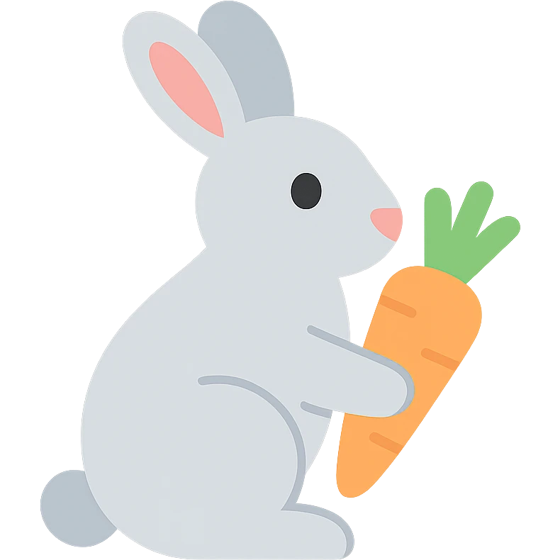 rabbit holding a carrot emoji