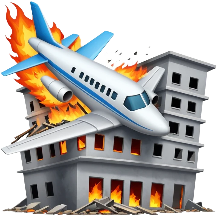 Plane crashing into building  emoji