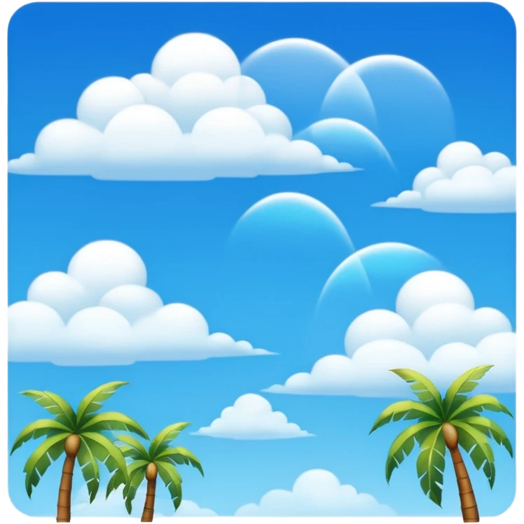 sunny sky photo with palm trees emoji