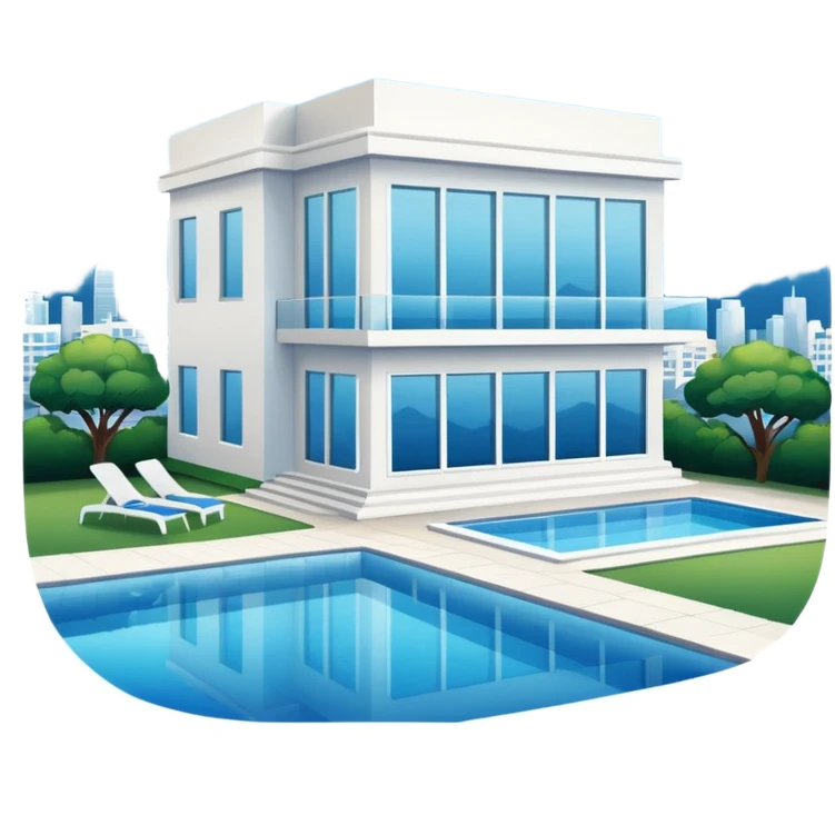 modern house on the hill, with a pool ON THE HILL WITH VIEW OF THE CITY emoji