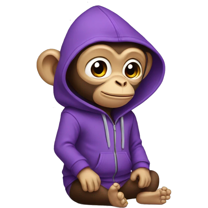 monkey wearing purple hoodie emoji