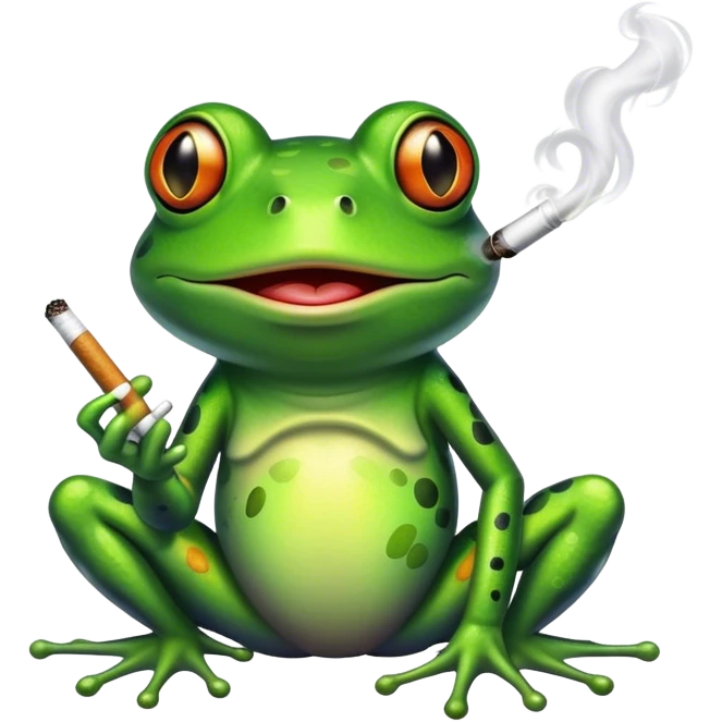 Rainbow frog smoking  emoji