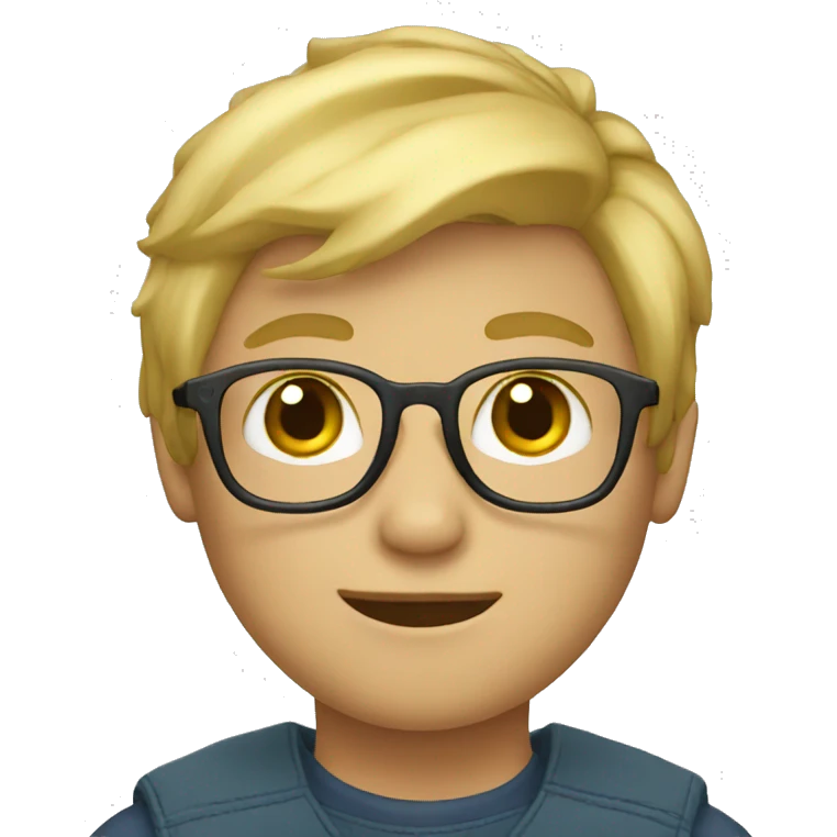 blond hair boy with glasses  emoji