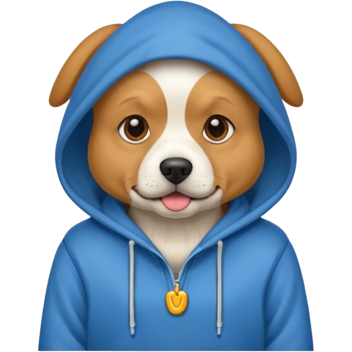 Dog wearing a hoodie emoji