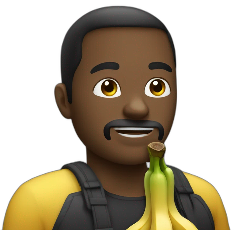 Homme noir qui mange une banane emoji