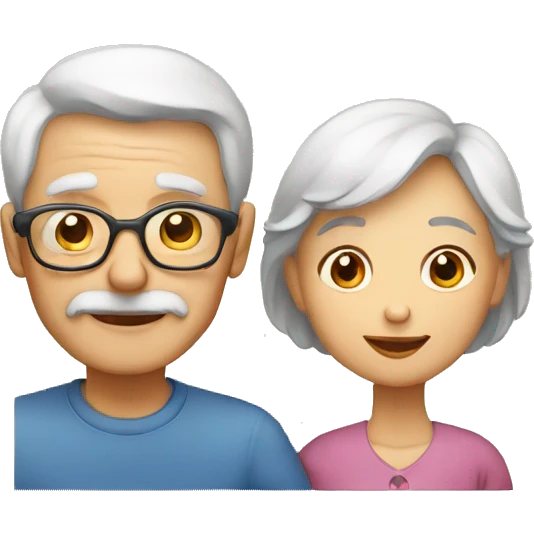 old couple and a grandchild emoji