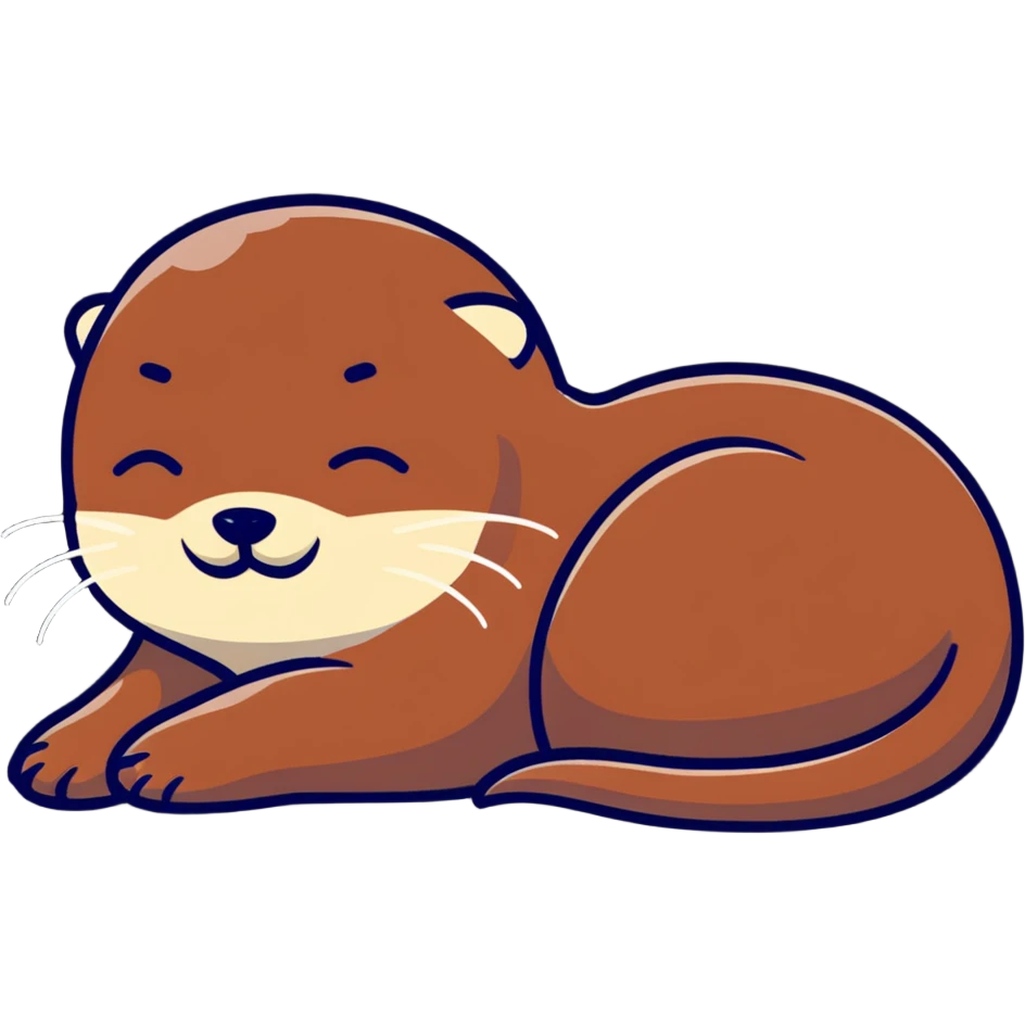 sleeping otter curled up emoji