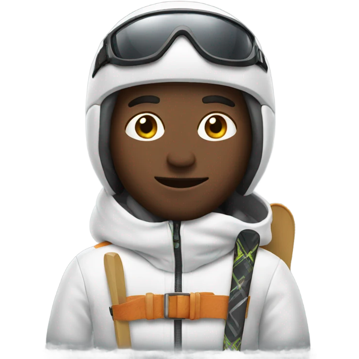White men with ski  emoji