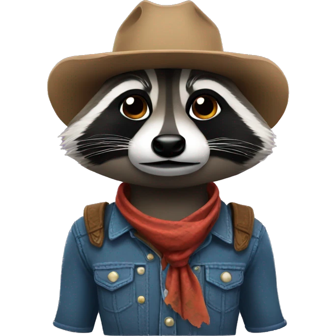Raccoon cowboy  emoji