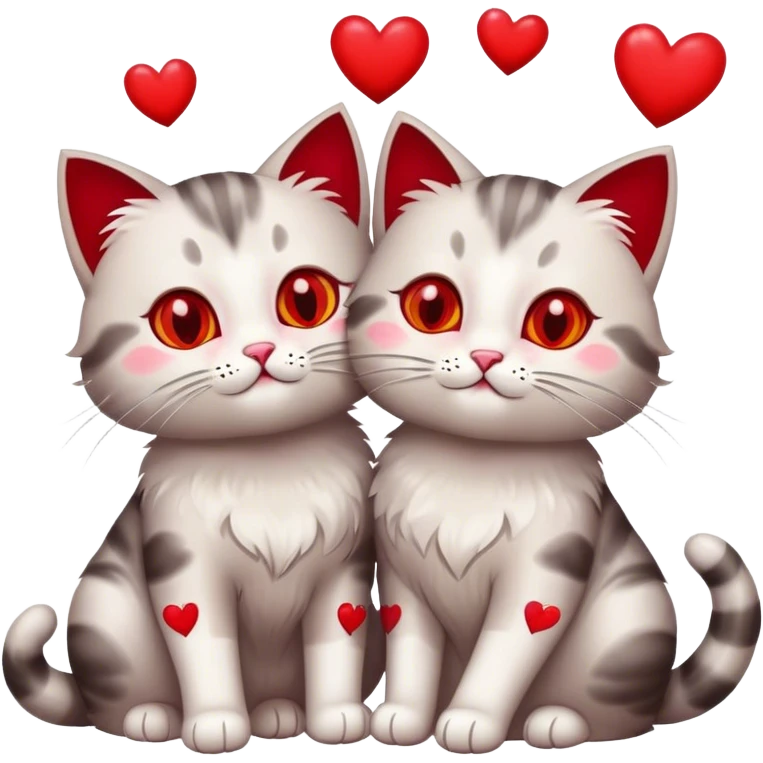 Cats and hearts emoji
