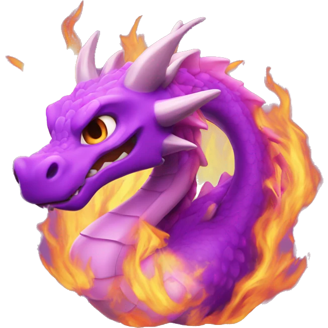 Dragón con fuego violeta  emoji