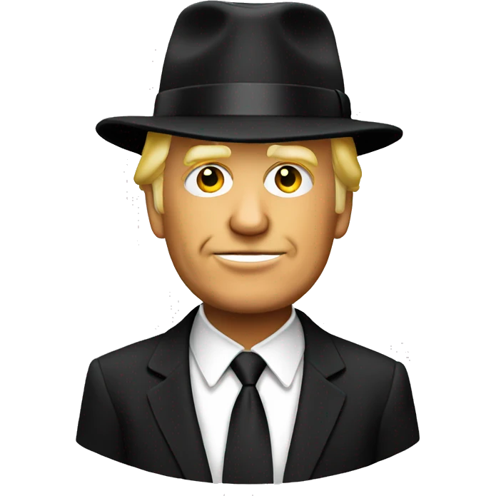 trump with black hat emoji
