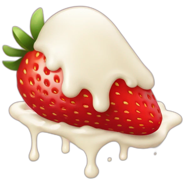 strawberry falling in cream emoji