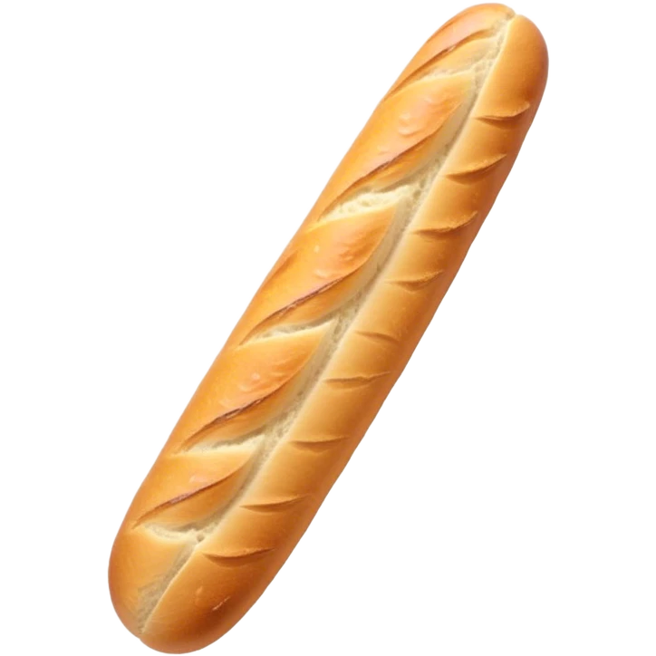 Cinematic Realistic Baguette Bread Emoji, showcasing a long, crusty baguette with a crisp exterior and soft interior rendered with lifelike textures and warm, rustic lighting. emoji