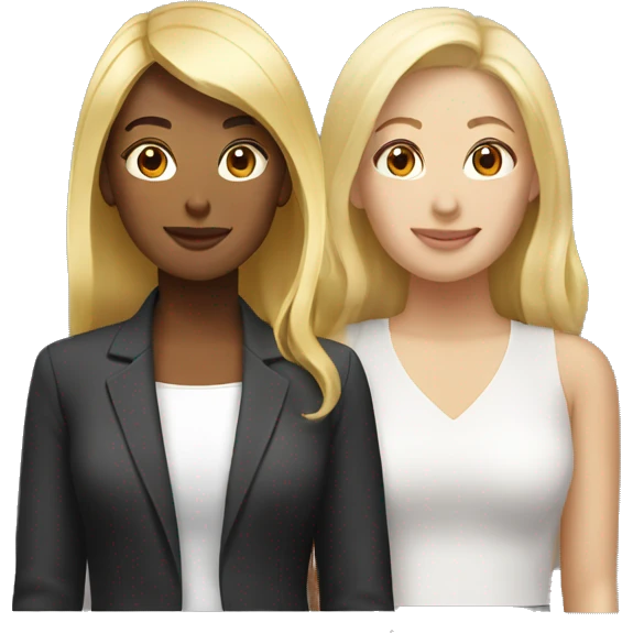 Blonde woman with Asian woman  emoji