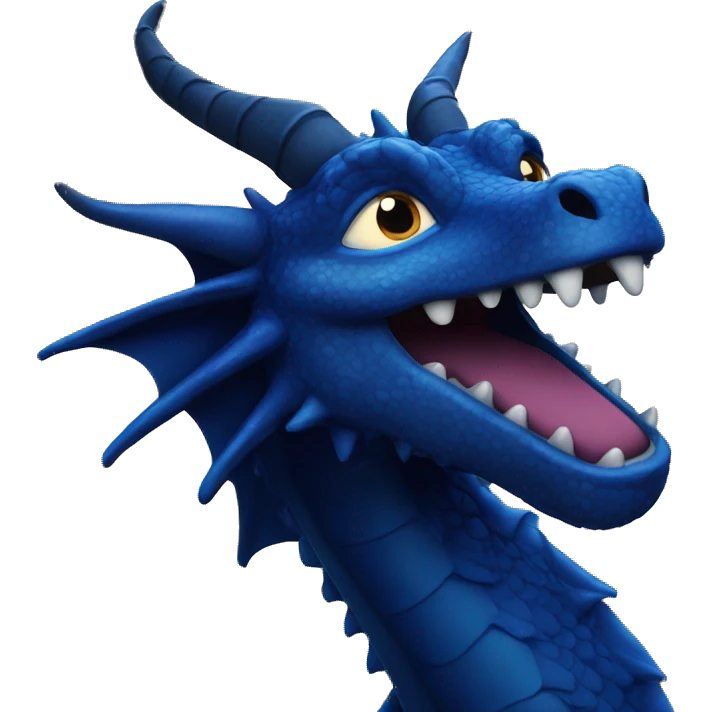 A dragon emoji, dark blue night sky theme, with sparkle eyes, in awe emoji