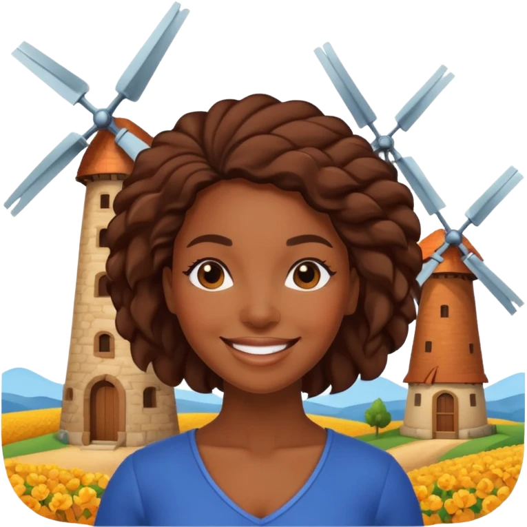 black woman  with Windmills emoji
