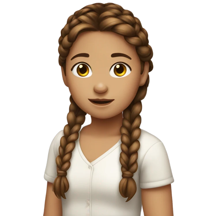 brown haired little girl with braid emoji