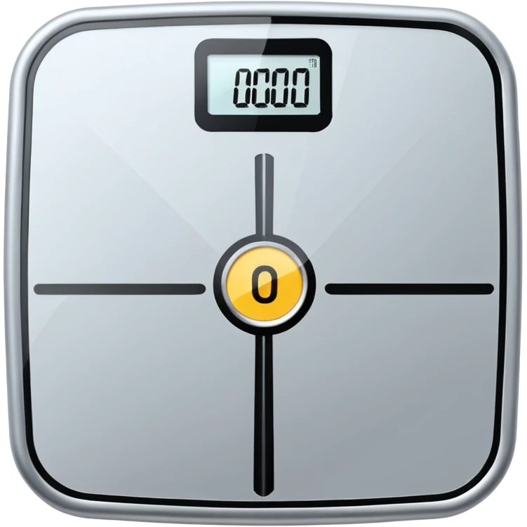 Digital weight scale with 0:00 on it emoji