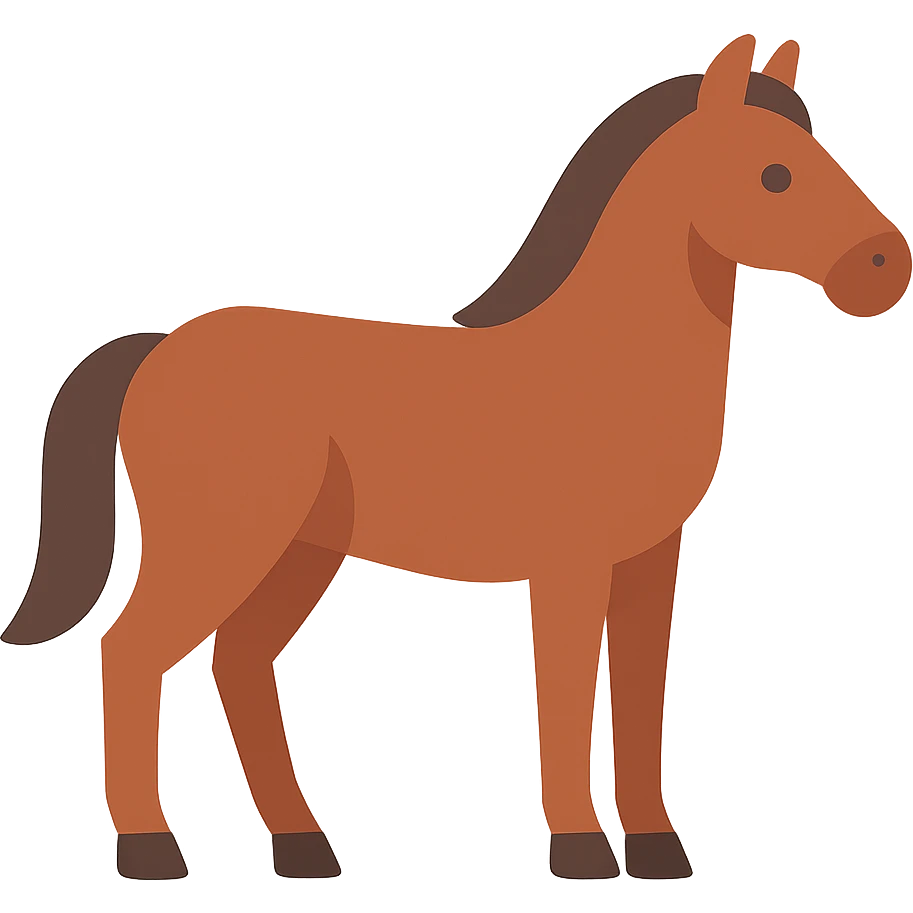 Flat design style horse emoji