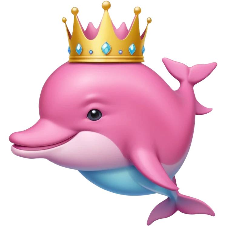 Ροζ δελφίνι γλυκουλι με στεμα  και μεταλιο πιο γλυκουλι emoji