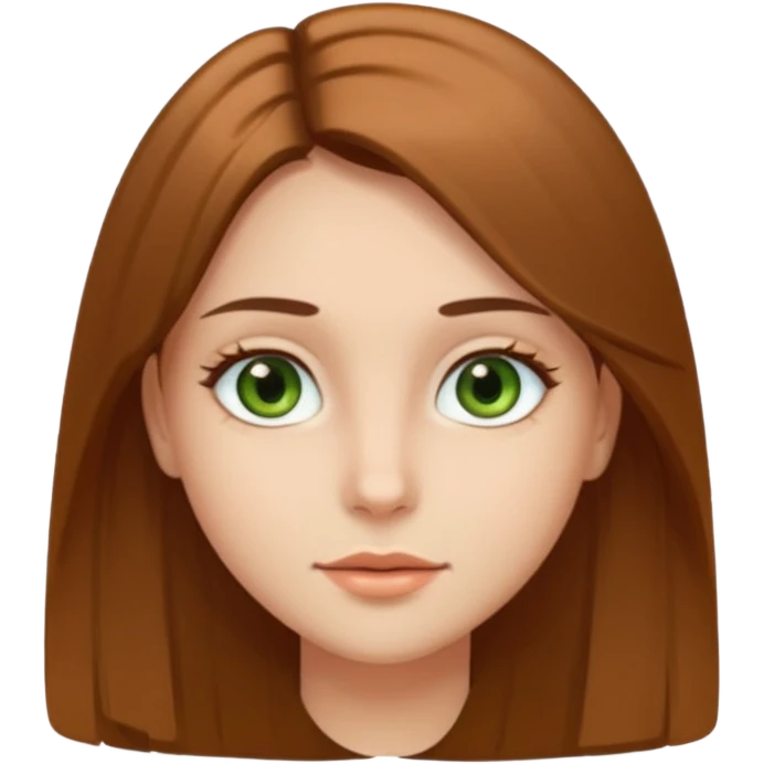 Girl with straight hairs, green and brown eyes and with clear skin but not to much  emoji