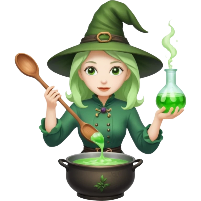 green witch cooking potion emoji