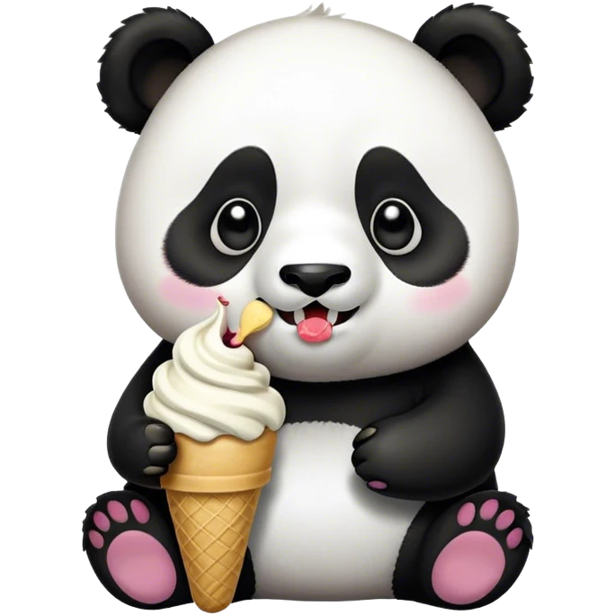 Panda eating ice cream emoji