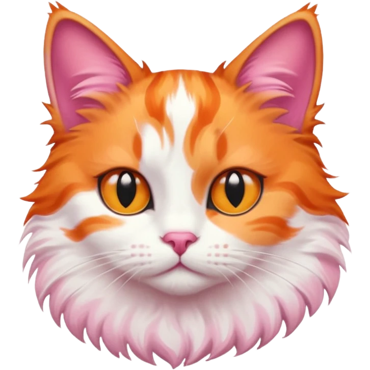 Pinkorangewhite cat emoji