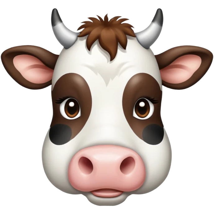 a cute cow with black and white spots emoji