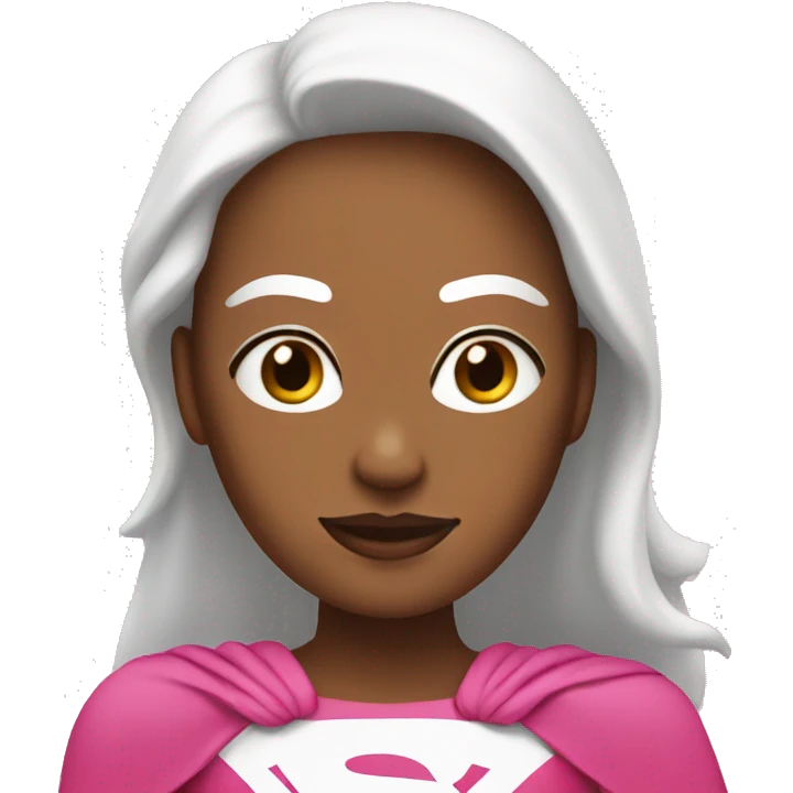 White Super woman in pink emoji