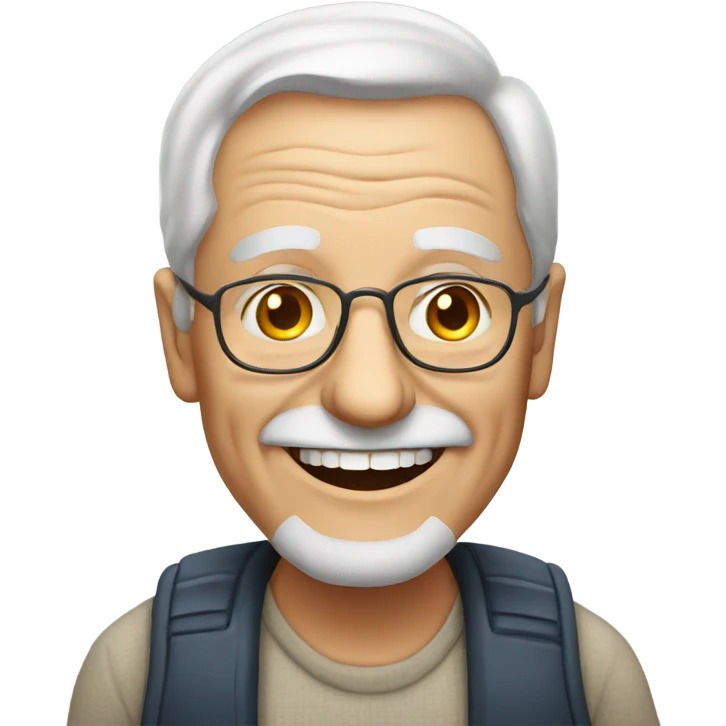 smiling old man portrait emoji