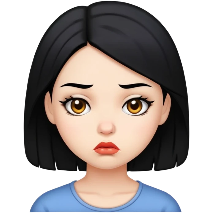 ی دختر مومشکی که داره ناز میکنه emoji