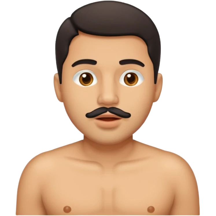 Latin man with cum on cheek mouth and chest emoji