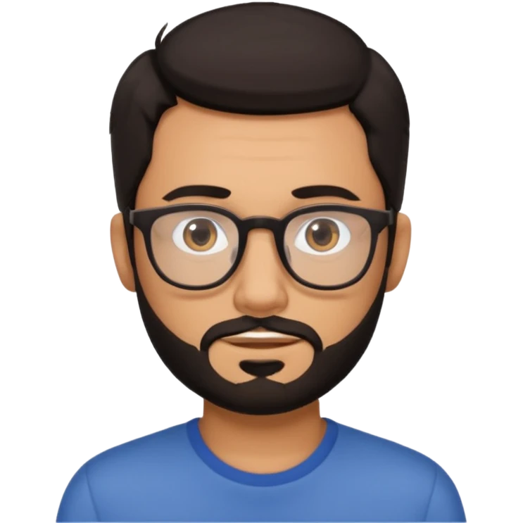 chico con gafas y barba corta moreno emoji