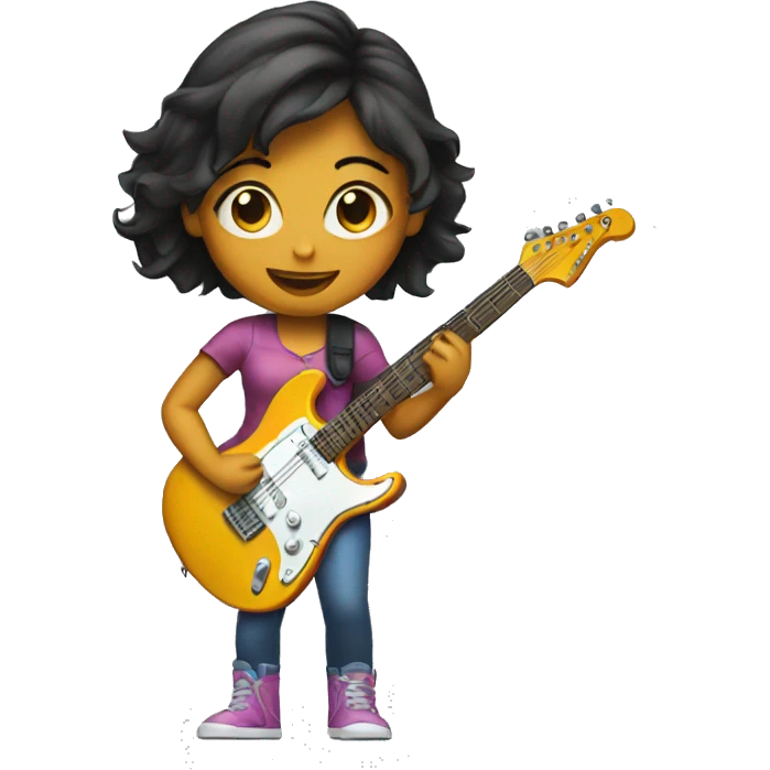 girls playing a electric guitar emoji