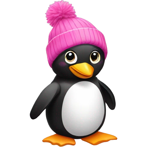 Pinguin wearing pink pull emoji