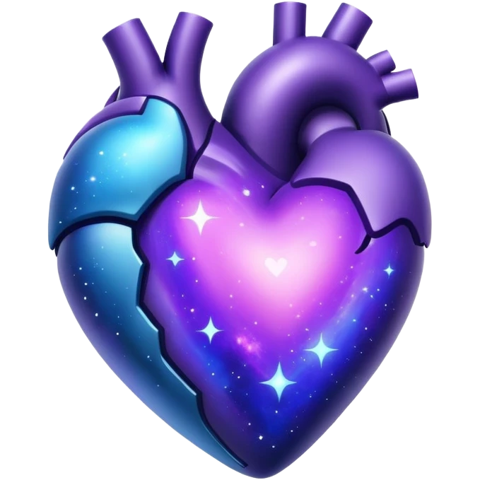 Galaxy heart that is blue and purple  emoji