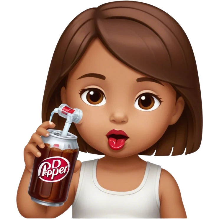 tan baby girl drinking dr pepper emoji