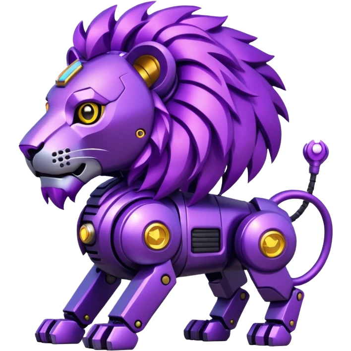 glitter mech lion purple cyberpunk emoji