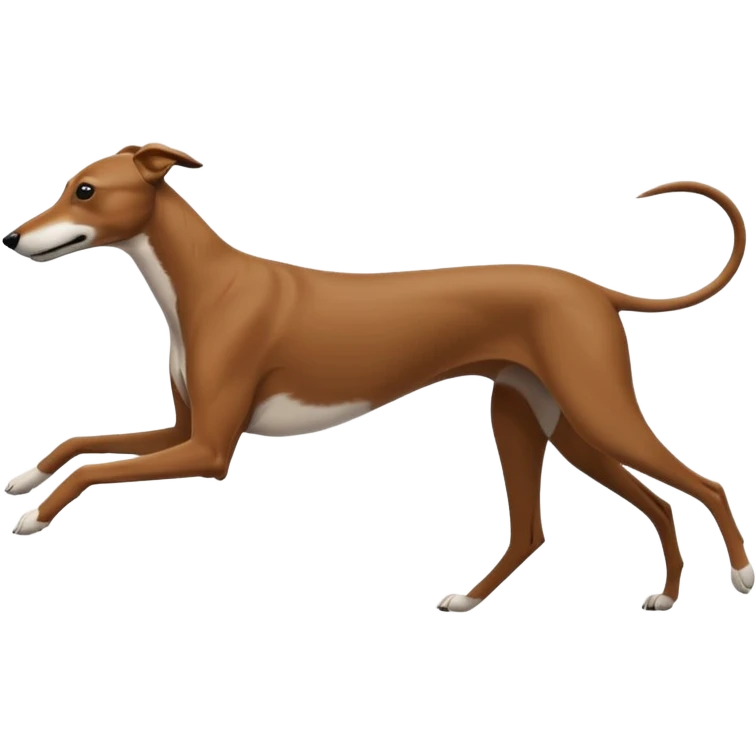 Silouhette of a brown Greyhound running emoji