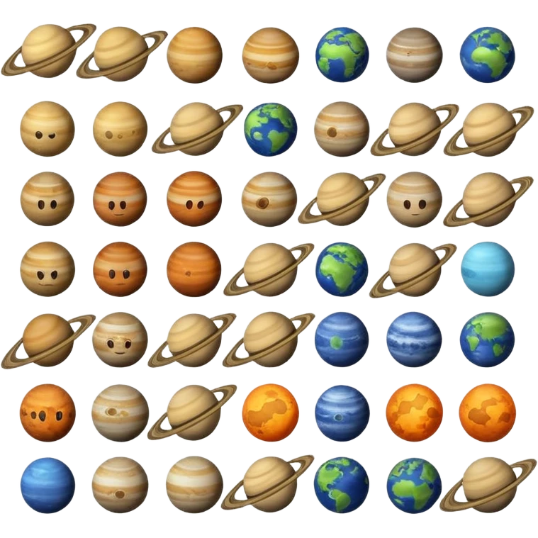 12 planets emojis I need a line for each planet mercury  emoji