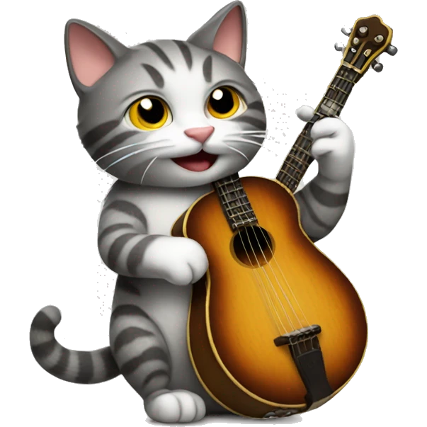 Cat playing a banjo  emoji