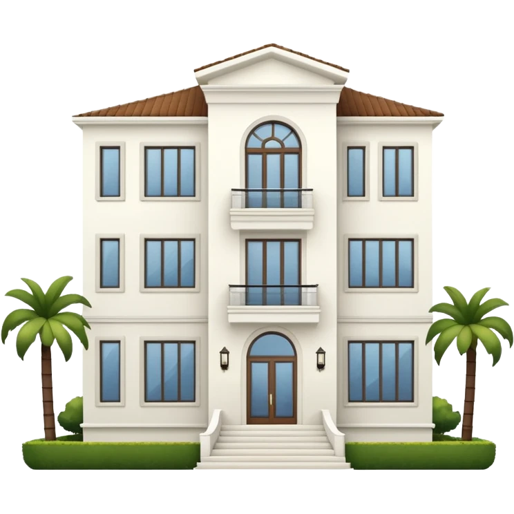 white 3 floor luxurious villa emoji