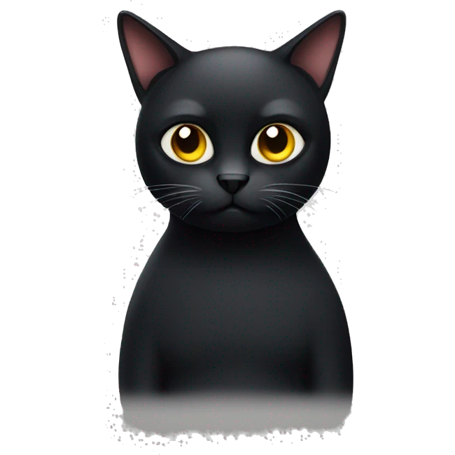 A black cat that looks really bored  emoji