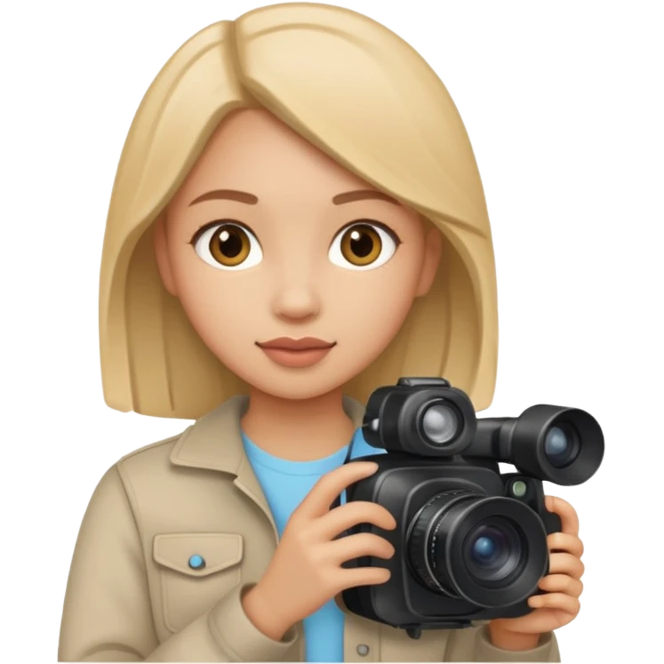 one girl from media production company create a photo emoji